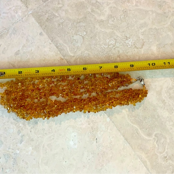 Cognac Colored Citrine Drop Bead Necklace - Picture 4 of 5